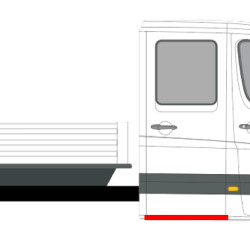 Sprinter/Crafter (06-) Dvigubos kabinos slenkstis (dešinė), MB Sprinter/VW Crafter 2006 Dvigubos kabinos slenkstis