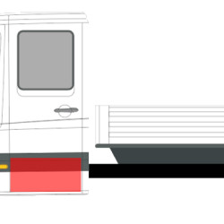 Sprinter/Crafter (06-/13-) Parte inferior da porta traseira da cabine dupla (Q, esquerda), MB Sprinter/VW Crafter 2006 Dvigubos kabinos galinių durų apačia