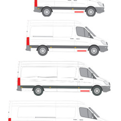 Sprinter/Crafter (06-/13-) Ремонтная накладка перед дверн (п), MB Sprinter priekinių durų lovys, VW Crafter durų lovys, 506540141, 5901532814415