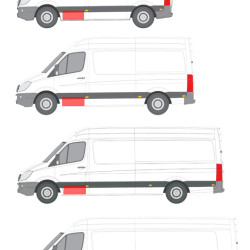 Sprinter/Crafter (06-) Edessä ovipaneeli (vasemmalla), MB Sprinter priekinių durų skarda, VW Crafter priekinių durų skarda, 506540-3, 5901532128529