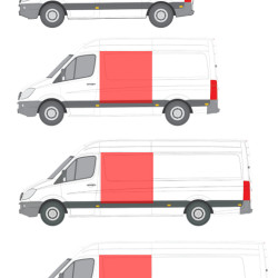 Sprinter/Crafter (06-) Šono skarda iki stogo (kairė), MB Sprinter šono skarda, VW Crafter šono skarda, 506583-2