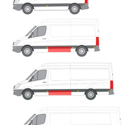 Sprinter/Crafter (06-) Šono skarda (kairė), MB Sprinter šono skarda, 506583-1, 5901532128680, VW Crafter šono skarda