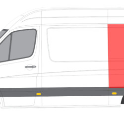 Sprinter/Crafter (06-) Šono skarda virš moldingo (vidutinio, kairė), MB Sprinter Galinio sparno dalis, VW Crafter Galinio sparno dalis, 50658341