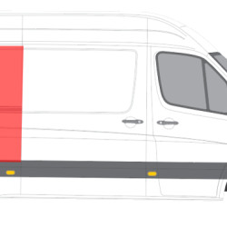 Sprinter/Crafter (06-) Šono skarda virš moldingo (vidutinio, dešinė), MB Sprinter Galinio sparno dalis, VW Crafter Galinio sparno dalis, 50658341