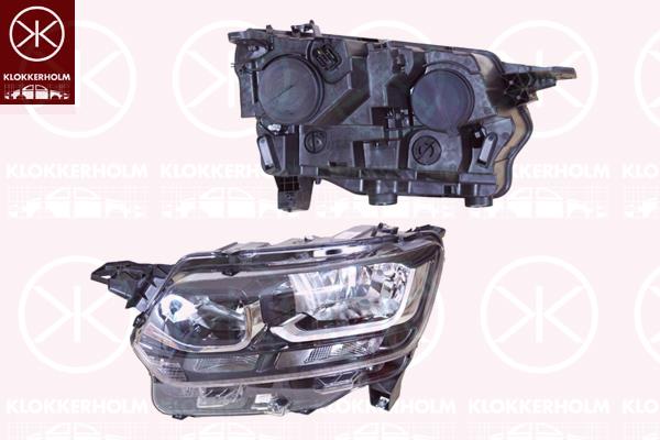 Headlight, Left, H7/H1, with motor for headlamp levelling, Valeo, SU001B1698 (TOYOTA), SU001-B1698 (TOYOTA)