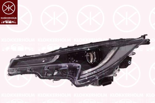 Headlight, Left, Model Year to: 2023, LED, with daytime running light (LED), with motor for headlamp levelling, Valeo, 8115002S80 (TOYOTA)