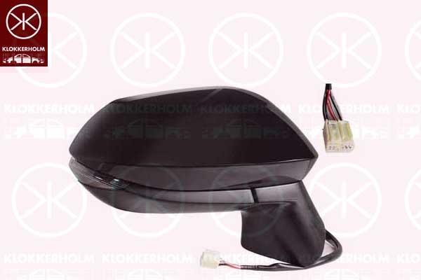 Exterior Mirror, Right, for electric mirror adjustment, Number of pins: 6, with indicator, Heatable, Convex, w/primer, 87910-02L40 (TOYOTA), 87910-02L41 (TOYOTA), 87915-02933 (TOYOTA)