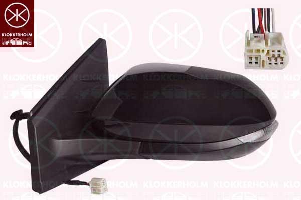 Exterior Mirror, Left, for electric mirror adjustment, with indicator, Heatable, Convex, w/primer, Number of pins: 6, 97945-02370-B0 (TOYOTA), 87940-K0030 (TOYOTA)