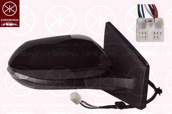 Exterior Mirror, Right, for electric mirror adjustment, Electronically foldable, Number of pins: 8, with indicator, Heatable, Convex, w/primer, 97915-02380-B0 (TOYOTA), 87910-K0040 (TOYOTA)