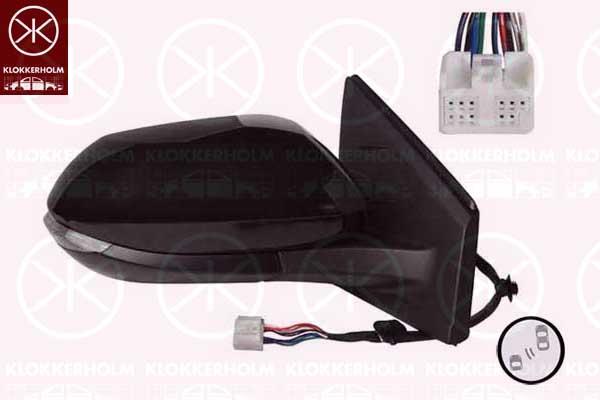 Exterior Mirror, Right, Heatable blind spot mirror, for electric mirror adjustment, Electronically foldable, Number of pins: 9, with indicator, Convex, w/primer, 97915-02380-B0 (TOYOTA), 87910-K0060 (TOYOTA)