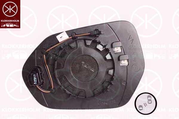 Mirror Glass, exterior mirror, Right, Heatable blind spot mirror, Convex, 8790A02010 (TOYOTA)