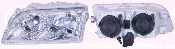 Headlight, H7/H7, with motor for headlamp levelling, Hella, Left, Housing Colour: silver, Number of pins: 4, Illuminance [lx]: 17.5, 30899682 (VOLVO)