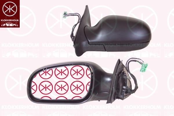 Exterior Mirror, Right, for electric mirror adjustment, with reading light, Heatable, w/primer, Convex, 30634918 (VOLVO)