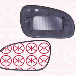 Mirror Glass, exterior mirror, Left, Number of pins: 2, Heatable, Aspherical, 9203118 (VOLVO)