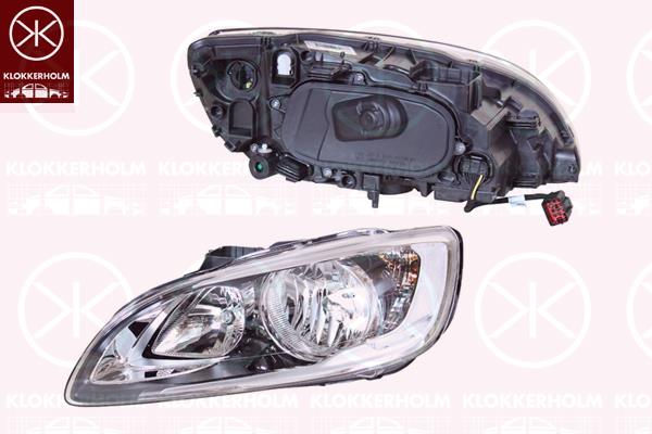 Headlight, Left, H7/H9, with daytime running light (LED), with motor for headlamp levelling, Valeo, 31358097 (VOLVO), 31420115 (VOLVO), 31420269 (VOLVO)