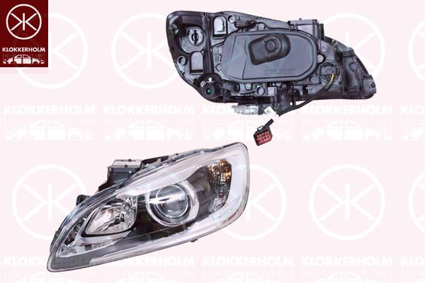 Headlight, Left, Bi-Xenon, Number of pins: 8, with cornering light, with motor for headlamp levelling, without control unit for Xenon, D3S (Gas Discharge Lamp), H9, Valeo, 31353284 (VOLVO), 31395902 (VOLVO), 31420108 (VOLVO), 31677108 (VOLVO), 31698818 (VOLVO)