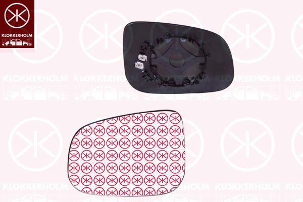 Mirror Glass, exterior mirror, Left, Number of pins: 2, Heatable, Aspherical, 30716479 (VOLVO), 30716481 (VOLVO), 31299500 (VOLVO)