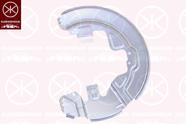 Splash Guard, brake disc, Front Axle Left, Diameter [mm]: 330, for brake disc diameter [mm]: 300, for brake disc diameter [mm]: 316, Zinc-coated, 1427384 (FORD), 30714746 (VOLVO), 31317638 (VOLVO), 31329127 (VOLVO), 31341136 (VOLVO), 31362398 (VOLVO), 6G912C447AB (FORD)