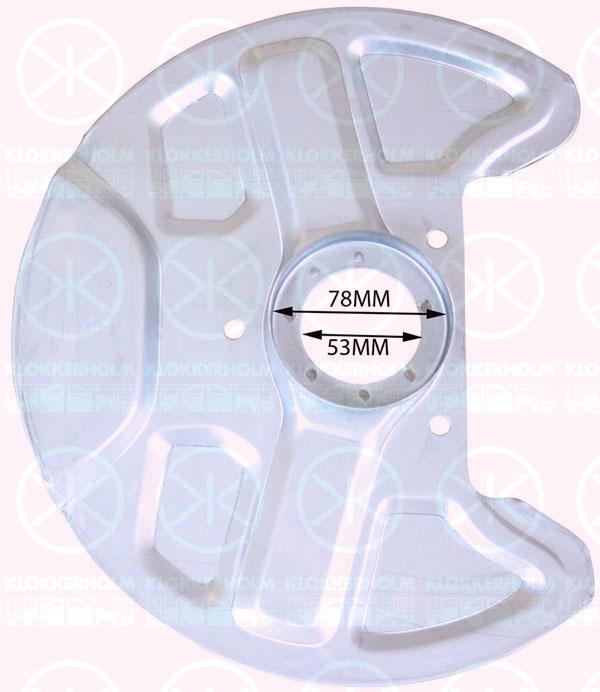 Splash Guard, brake disc, not for ABS, Front Axle, Diameter 1/Diameter 2 [mm]: 310/53, Zinc-coated, 1359912 (VOLVO), 9140672 (VOLVO)