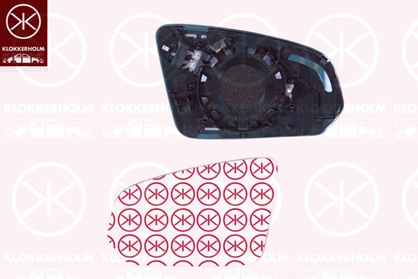 Mirror Glass, exterior mirror, Right, Number of pins: 2, Heatable, Aspherical, 31402871 (VOLVO), 31402873 (VOLVO)