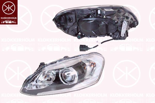 Priekinis žibintas, Bi-Xenon, for vehicles with adaptive high beam regulation, with daytime running light (LED), D3S (Gas Discharge Lamp), H9, Valeo (kairė), 31358105 (VOLVO), 31395896 (VOLVO), 31420249 (VOLVO), 31677110 (VOLVO), 31698808 (VOLVO)