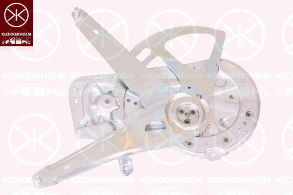 Window Regulator, 4-dr, without electric motor, Electric, Left Front, 30661220 (VOLVO), 30699027 (VOLVO), 30699724 (VOLVO), 30762638 (VOLVO), 30784576 (VOLVO), 8626320 (VOLVO)