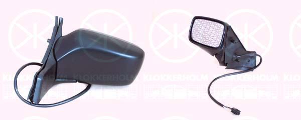 Exterior Mirror, w/primer, for electric mirror adjustment, Aspherical, Heatable, Left, 6N1 857 507A GRU (VW)