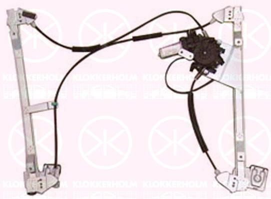 Window Regulator, 2-dr, with electric motor, without comfort function, Electric, Left, 6N3 837 461 (VW)