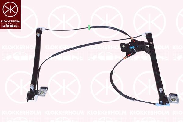 Window Regulator, 2-dr, without electric motor, Electric, Left, 6N3 837 461 (VW)