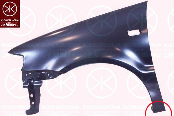 Wing, Left Front, with hole for direction indicator, Tyre Size: 14"-15", 6N0 821 021H (VW)