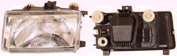 Headlight, Left, Illuminance [lx]: 17.5, H4, Depo, Connector Shape: rectangular, for vehicles with headlight levelling, for vehicles without headlight levelling, 6K5 941 015 (VW)