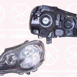 Headlight, H7/H1, with motor for headlamp levelling, Right, Illuminance [lx]: 12.5, Housing Colour: black, 6Q2 941 008AL (VW)