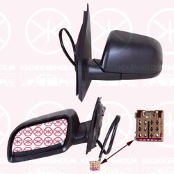 Exterior Mirror, w/primer, for electric mirror adjustment, Aspherical, Heatable, Left, 6Q1857507G (VW), 6Q1857507G01C (VW), 6Q0857537AGRU (VW)