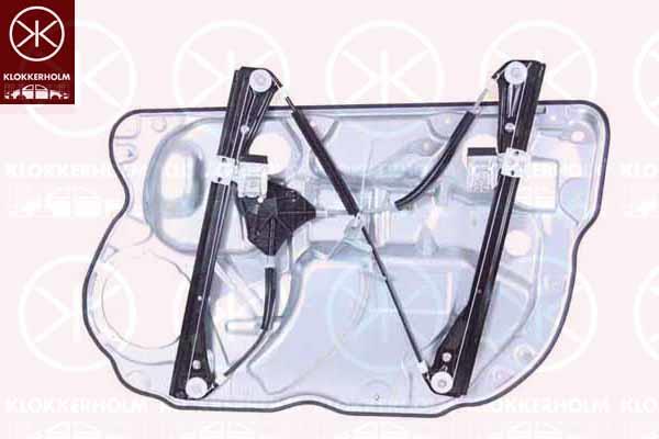 Window Regulator, 4/5-drs, for vehicles with fixed points, without electric motor, Electric, Right Front, with bolted-on plate, 6Q4 837 462 (VW), 6Q4 837 462 A (VW), 6Q4 837 462 E (VW), 6Q4 837 462 G (VW), 6Q4 837 462 J (VW), 6Q4837462A (VW), 6Q4837462E (VW)