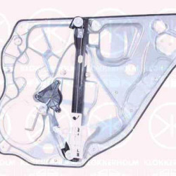 Window Regulator, 4/5-drs, without electric motor, Electric, Left Rear, with bolted-on plate, 6Q4 839 461 (VW), 6Q4 839 461 B (VW), 6Q4 839 461 E (VW)