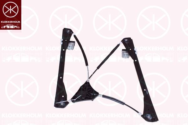 Window Regulator, 4-dr, OE-type, without electric motor, Electric, Left Front, 6Q4 837 461 (VW), 6Q4 837 461 A (VW), 6Q4 837 461 E (VW), 6Q4 837 461 G (VW), 6Q4 837 461 J (VW), 6Q4837461A (VW), 6Q4837461E (VW)