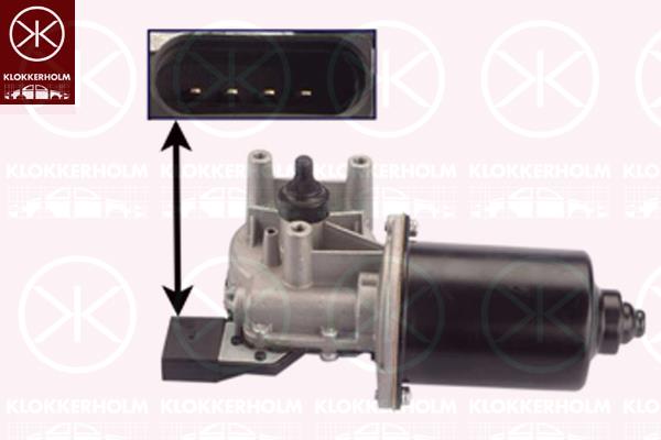 Wiper Motor, Front, Number of pins: 4, Voltage [V]: 12, for left-hand drive vehicles, 6Q1955113 (VW), 6Q1955113 (SKODA), 6Q1955119 (VW), 6Q1955119A (VW), 6Q1955119A (SKODA), 6Q1955119C (VW), 6Q1955119C (SKODA)