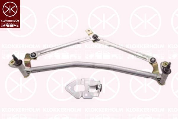 Wiper Linkage, Front, Set, for left-hand drive vehicles, 6Q1955601 (VW), 6Q1955601B (VW), 6Q1955601B (SKODA), 6Q1955601B (SEAT), 6Q1955603A (VW), 6Q1955601A (VW), 6Q1955601B (AUDI)