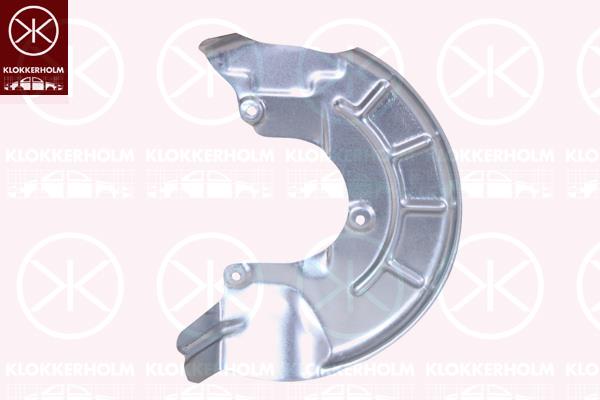 Splash Guard, brake disc, Front Axle Left, for brake disc diameter [mm]: 256, for brake disc diameter [mm]: 288, Diameter 1/Diameter 2 [mm]: 270/100, Zinc-coated, 6Q0 615 311D (VW), 6R0 615 311 (VW), 6R0 615 311A (VW), 6R0615311A (SKODA), 6Q0615311B (VW)