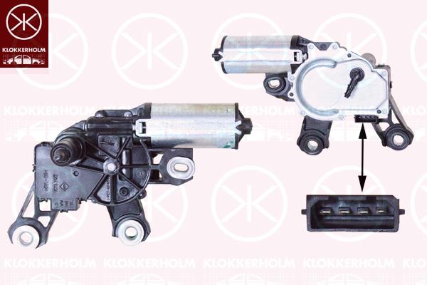 Wiper Motor, Rear, Voltage [V]: 12, 6Q6955711 (VW), 6Q6955711B (VW)