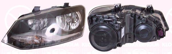 Headlight, Right, Illuminance [lx]: 17.5, not for trim level: Trendline, H7/H7, Hella, with motor for headlamp levelling, 6R1 941 008E (VW), 6R1 941 008F (VW)