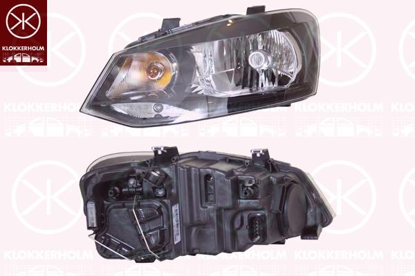 Headlight, H4, with motor for headlamp levelling, Valeo, Right, Illuminance [lx]: 12.5, 6R1 941 016C (VW), 6R1 941 016E (VW)