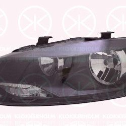 Headlight, Illuminance [lx]: 17.5, Trim Level: Trendline, Right, H7/H7, with motor for headlamp levelling, Housing Colour: black, 6R1 941 008G (VW), 6R1941008G (VW)