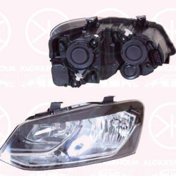 Headlight, Left, Trim Level: Comfort/Highline, Illuminance [lx]: 17.5, H7/H7, with motor for headlamp levelling, Housing Colour: black, 6C1 941 005 (VW), 6C1 941 005B (VW)