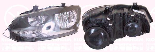 Headlight, Right, Illuminance [lx]: 17.5, not for trim level: Trendline, H7/H7, with motor for headlamp levelling, 6R1 941 008E (VW), 6R1 941 008F (VW)