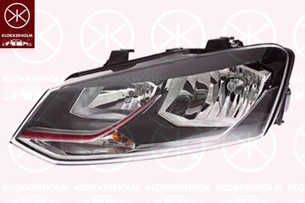 Headlight, GTI, Right, Illuminance [lx]: 20, H7/H7, with motor for headlamp levelling, Housing Colour: black, Hella, 6C1941006A (VW), 6C1941006C (VW)