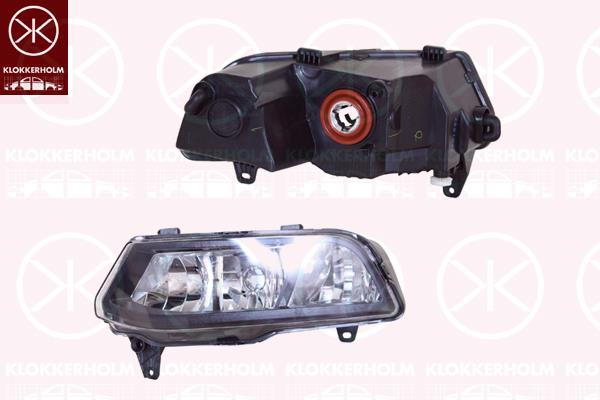 Front Fog Light, Left Front, with cornering light, H8, 6C0 941 661C (VW), 6C0941661C (VW), 6C0941661H (VW)