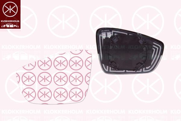 Mirror Glass, exterior mirror, Aspherical, Heatable, Left, 6R0 857 521A (VW), 6R0 857 521F (VW)