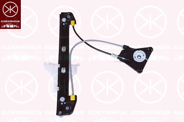 Window Regulator, 4-dr, OE-type, without electric motor, Electric, Left Rear, 6R4 839 461 C (VW), 6R4 839 461 D (VW), 6R4 839 461 E (VW), 6R4 839 461 G (VW)