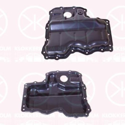 Oil Sump, with bore for oil-level sensor, Steel, 04B103602D (VW), 04B103602E (VW), 04B103602E (SKODA), 04B103602E (SEAT)